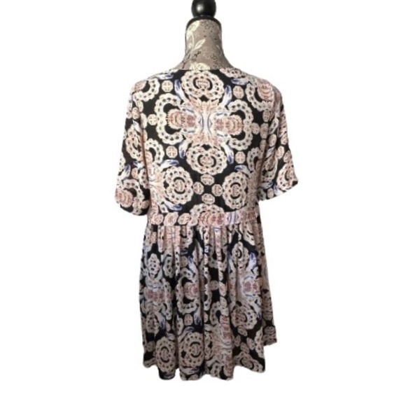 Passion Fusion Women's Small Multitone Bohemian Short Sleeves Mini Dress/Tunic - Picture 4 of 15